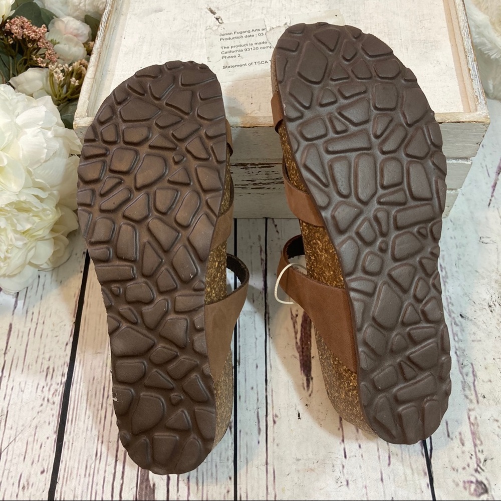 Marina Luna wedge toe loop leather sandals NEW - Picture 5 of 5